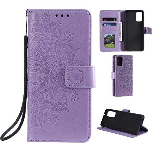 CoverKingz Handy Tasche kompatibel mit Samsung Galaxy S20+ [6,7 Zoll] - Handycase mit Kartenfach Handyschutzhülle Cover - Smartphonehülle klappbar Motiv Mandala Lila von CoverKingz