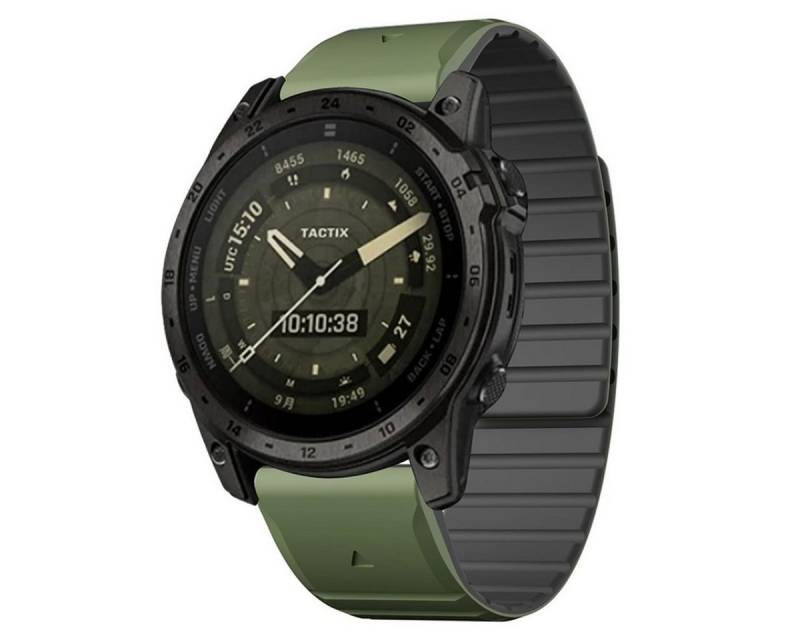 CoverKingz Handyhülle Armband für Garmin Fenix 5/5X/6X/7X Silikon Ersatzband magnetisch, Wellendesign von CoverKingz
