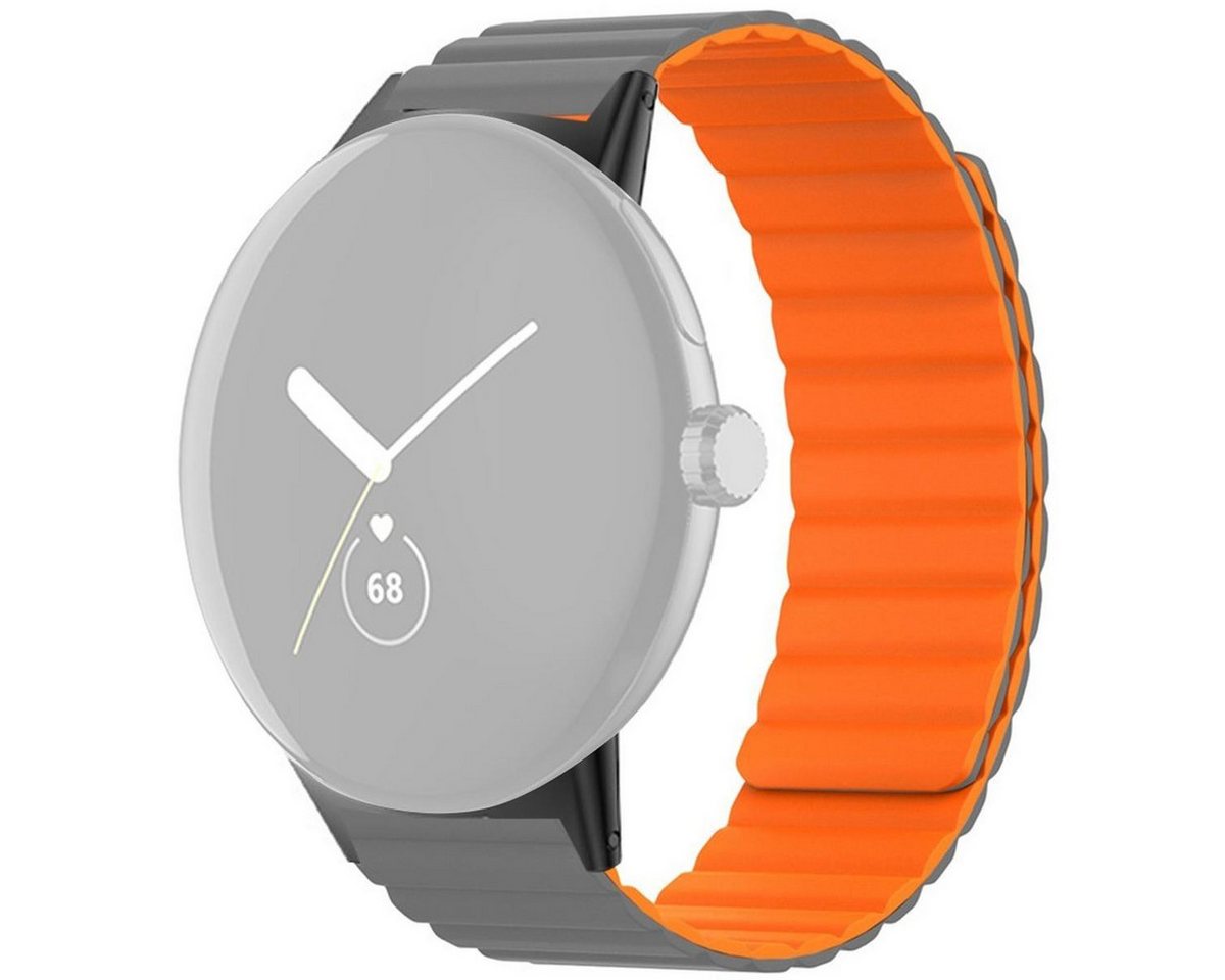 CoverKingz Handyhülle Armband für Google Pixel Watch 1/2 Silikon Ersatzband magnetisch, Wellendesign von CoverKingz