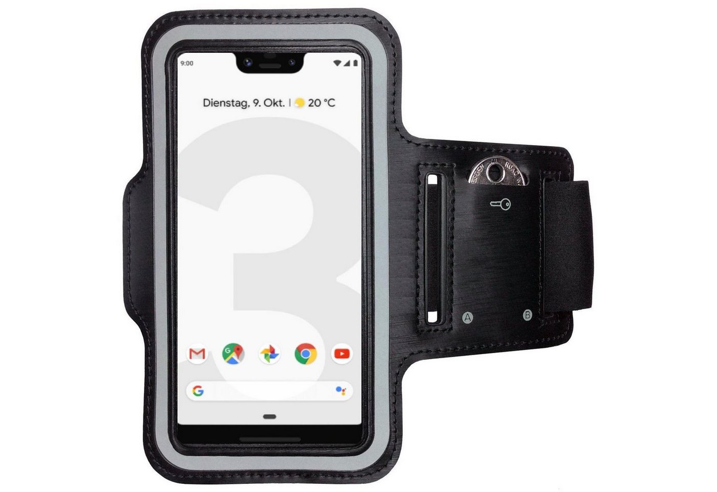CoverKingz Handyhülle Google Pixel 3 XL Handy Armband Sportarmband Schlüsselfach Armtasche von CoverKingz