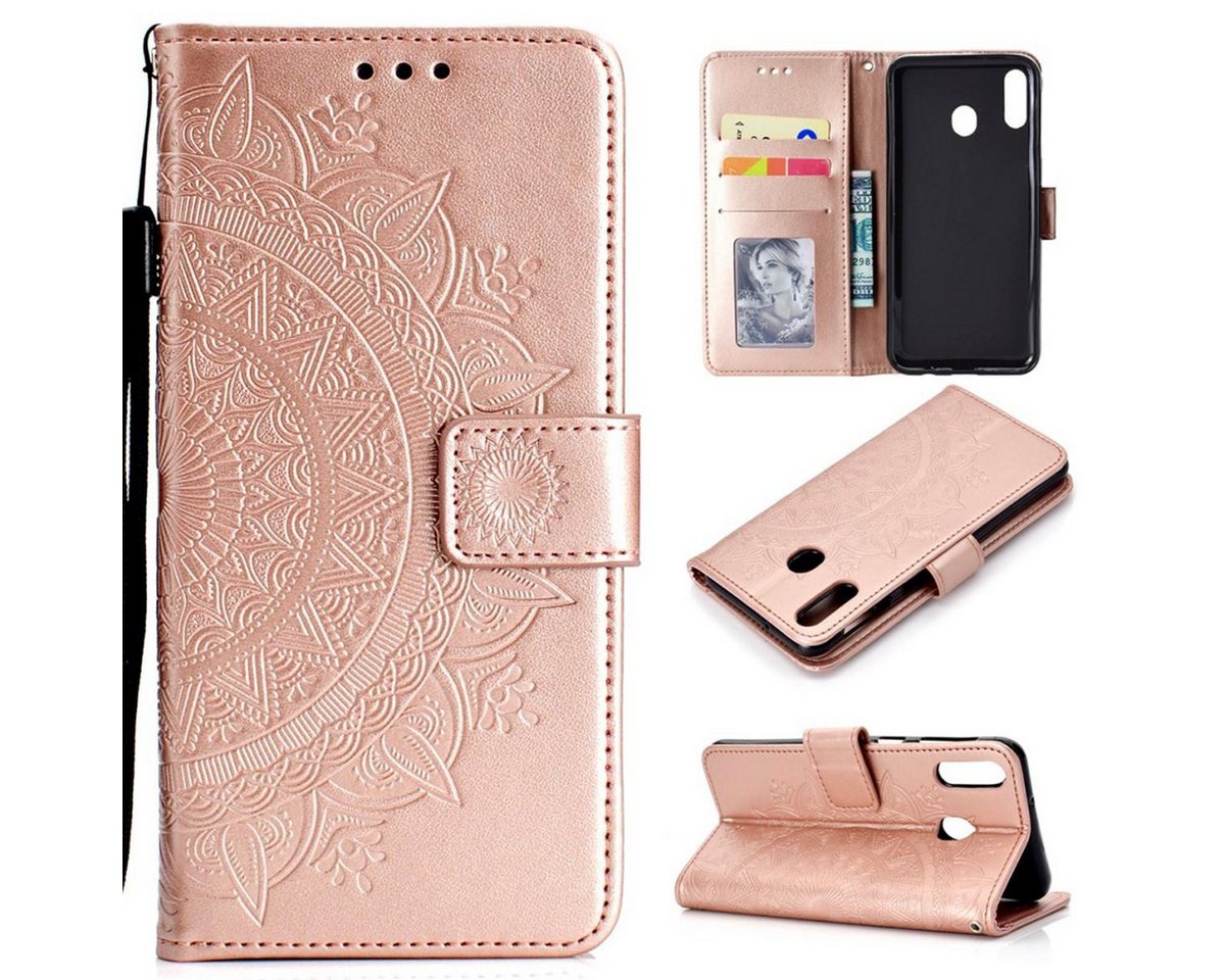 CoverKingz Handyhülle Huawei Y6p Handy Hülle Flip Case Cover Tasche Etui Mandala Rosegold, Klapphülle Schutzhülle mit Kartenfach Schutztasche Motiv Mandala CoverKingz Handyhülle Huawei Y6p Handy Hülle Flip Case Cover Tasche Etui Mandala Rosegold, Klapphülle Schutzhülle mit Kartenfach Schutztasche Motiv Mandala von CoverKingz