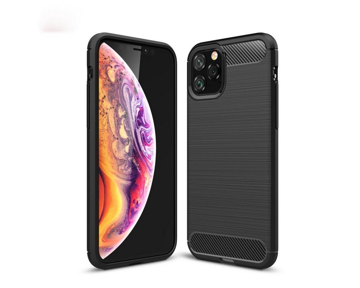 CoverKingz Handyhülle Hülle für Apple iPhone 11 Pro [5,8 Zoll] Handyhülle Schutzhülle Carbon, Carbon Look Brushed Design von CoverKingz