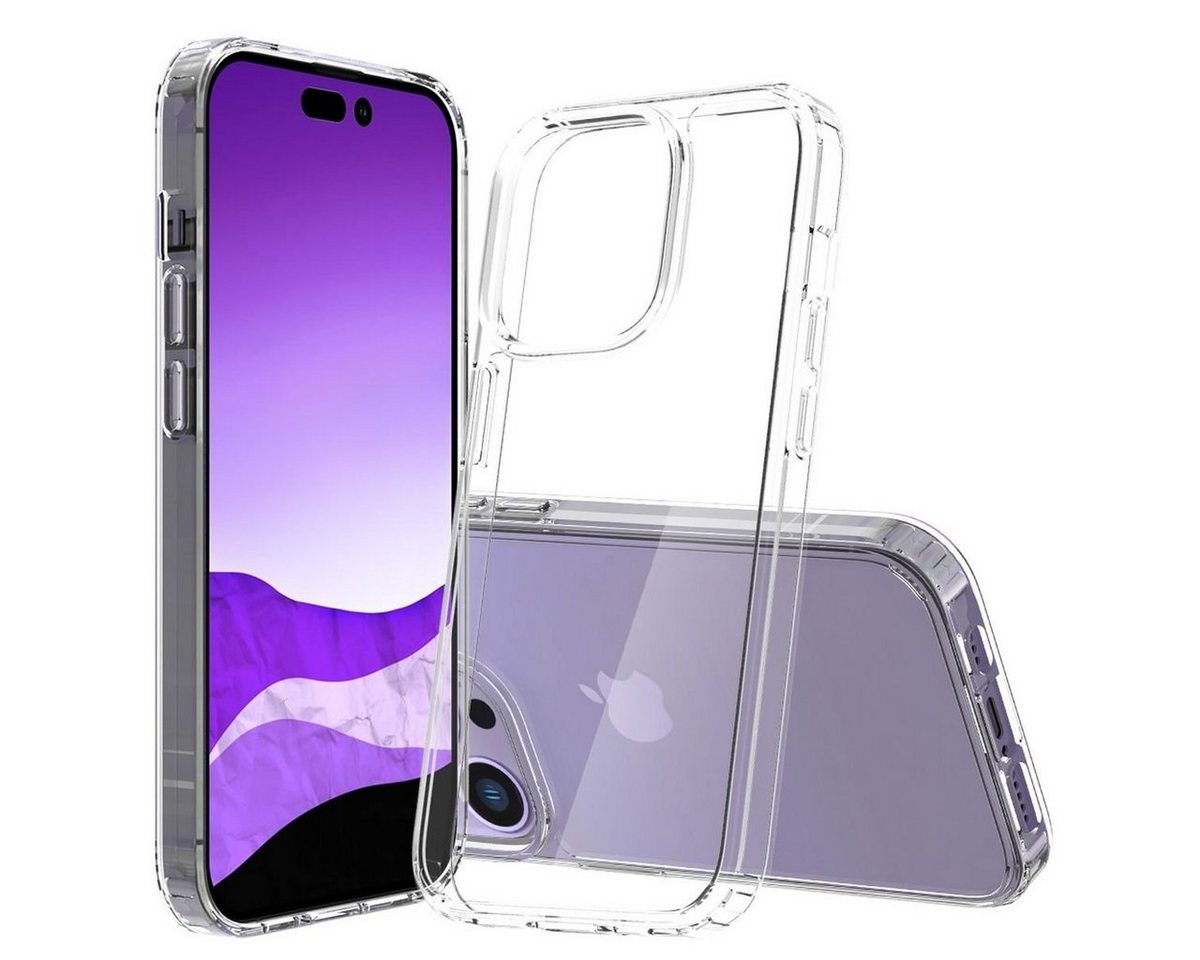 CoverKingz Handyhülle Hülle für Apple iPhone 14 Pro Handy Case Hybrid Silikon Bumper Cover 15,54 cm (6,1 Zoll), Handyhülle Schutzhülle Transparent Hybrid Silikonhülle Bumper von CoverKingz