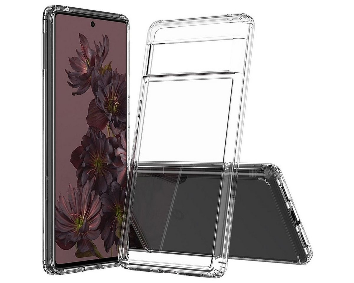 CoverKingz Handyhülle Hülle für Google Pixel 7 Pro Handyhülle Case Hybrid Silikon Bumper 17,00 cm (6,7 Zoll), Handy Schutzhülle Transparent Hybrid Silikonhülle Kratzfest Hardcase von CoverKingz