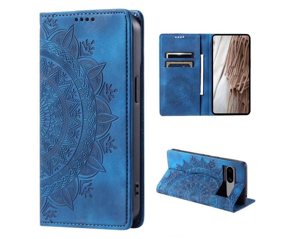 CoverKingz Handyhülle Hülle für Google Pixel 8a Handyhülle Flip Case Cover Tasche Etui, Mandala von CoverKingz