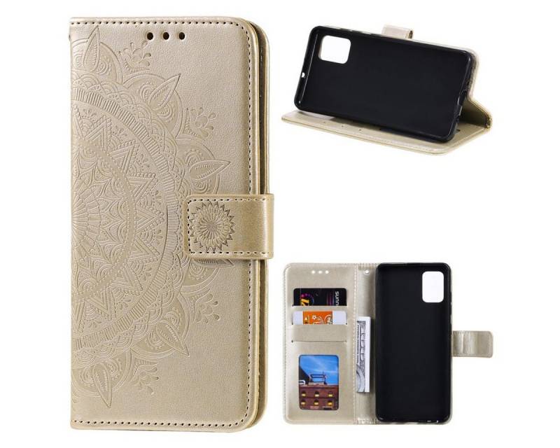 CoverKingz Handyhülle Hülle für Motorola Moto G9 Plus Handy Tasche Flip Case Cover Bumper, Klapphülle Schutzhülle mit Kartenfach Schutztasche Motiv Mandala von CoverKingz