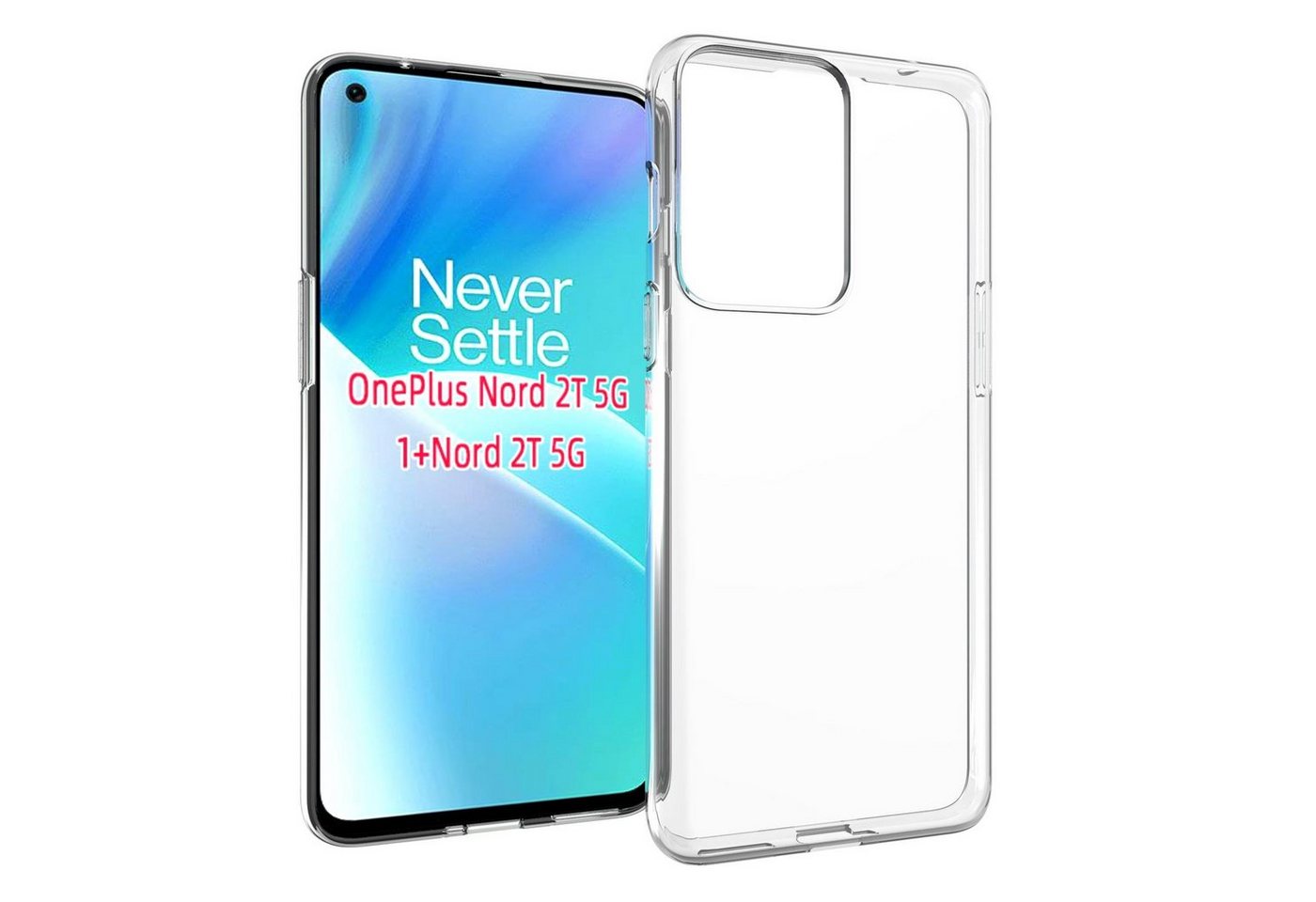 CoverKingz Handyhülle Hülle für OnePlus Nord 2T 5G Handyhülle Silikon Cover Case Bumper klar von CoverKingz