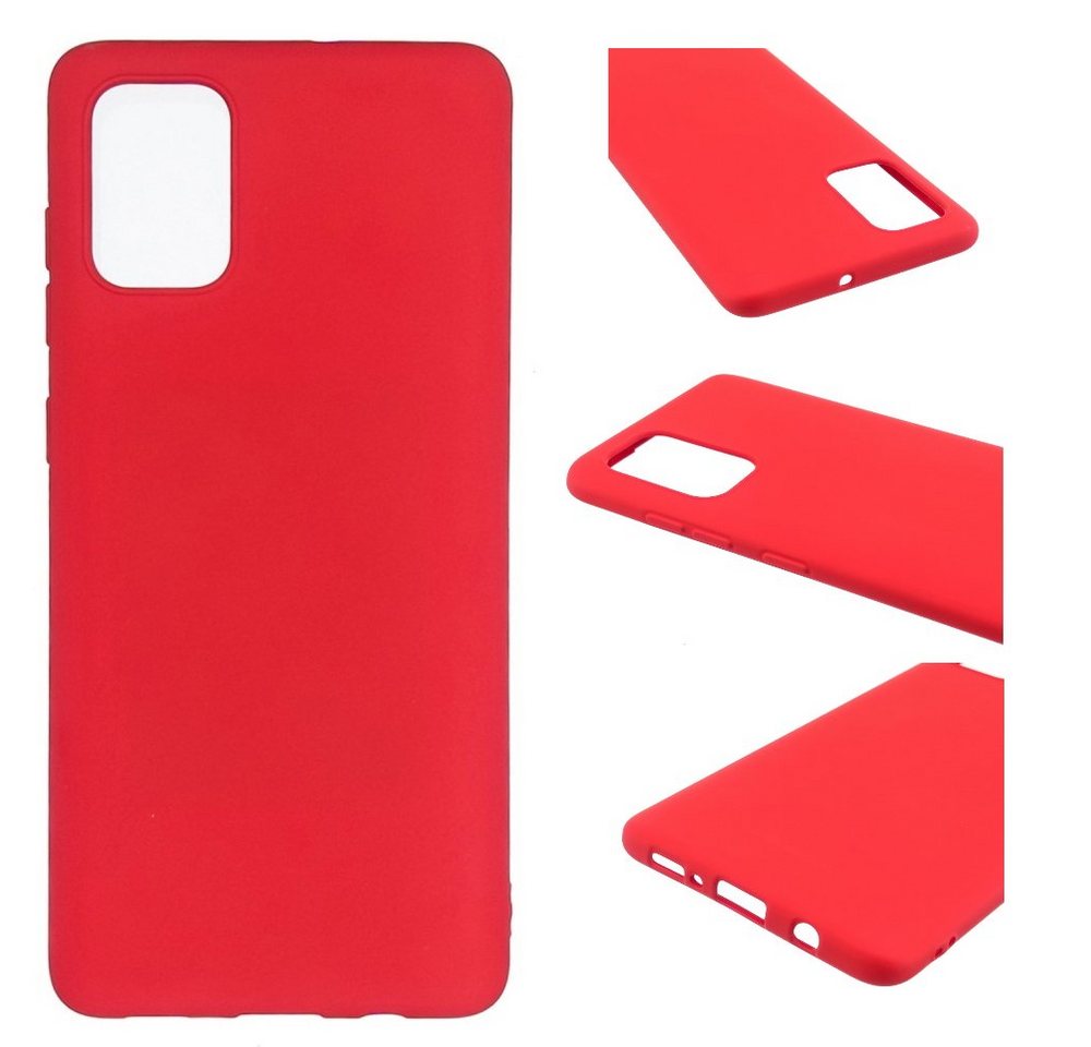 CoverKingz Handyhülle Hülle für Samsung Galaxy A02s Handyhülle Silikon Case Cover Schutzhülle Matt Rot von CoverKingz