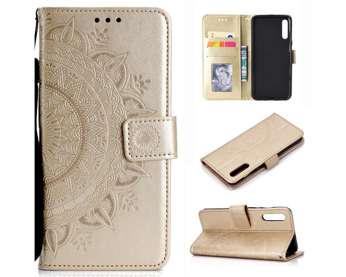 CoverKingz Handyhülle Hülle für Samsung Galaxy A50/A30s Handyhülle Flip Case Schutzhülle 16,21 (6,4 Zoll), Klapphülle Schutzhülle mit Kartenfach Schutztasche Motiv Mandala von CoverKingz