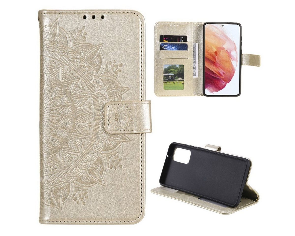 CoverKingz Handyhülle Hülle für Samsung Galaxy A73 5G Handyhülle Flip Case Cover Tasche, Klapphülle Schutzhülle mit Kartenfach Schutztasche Motiv Mandala von CoverKingz