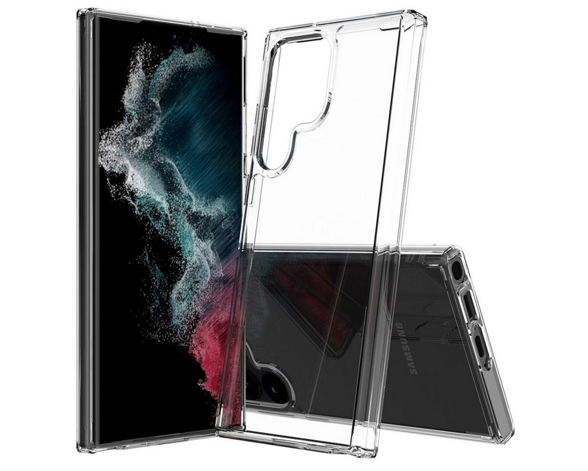 CoverKingz Handyhülle Hülle für Samsung Galaxy S23 Ultra Handy Case Hybrid Silikon Bumper 17,27 cm (6,8 Zoll), Handy Schutzhülle Transparent Hybrid Silikonhülle Kratzfest Hardcase von CoverKingz