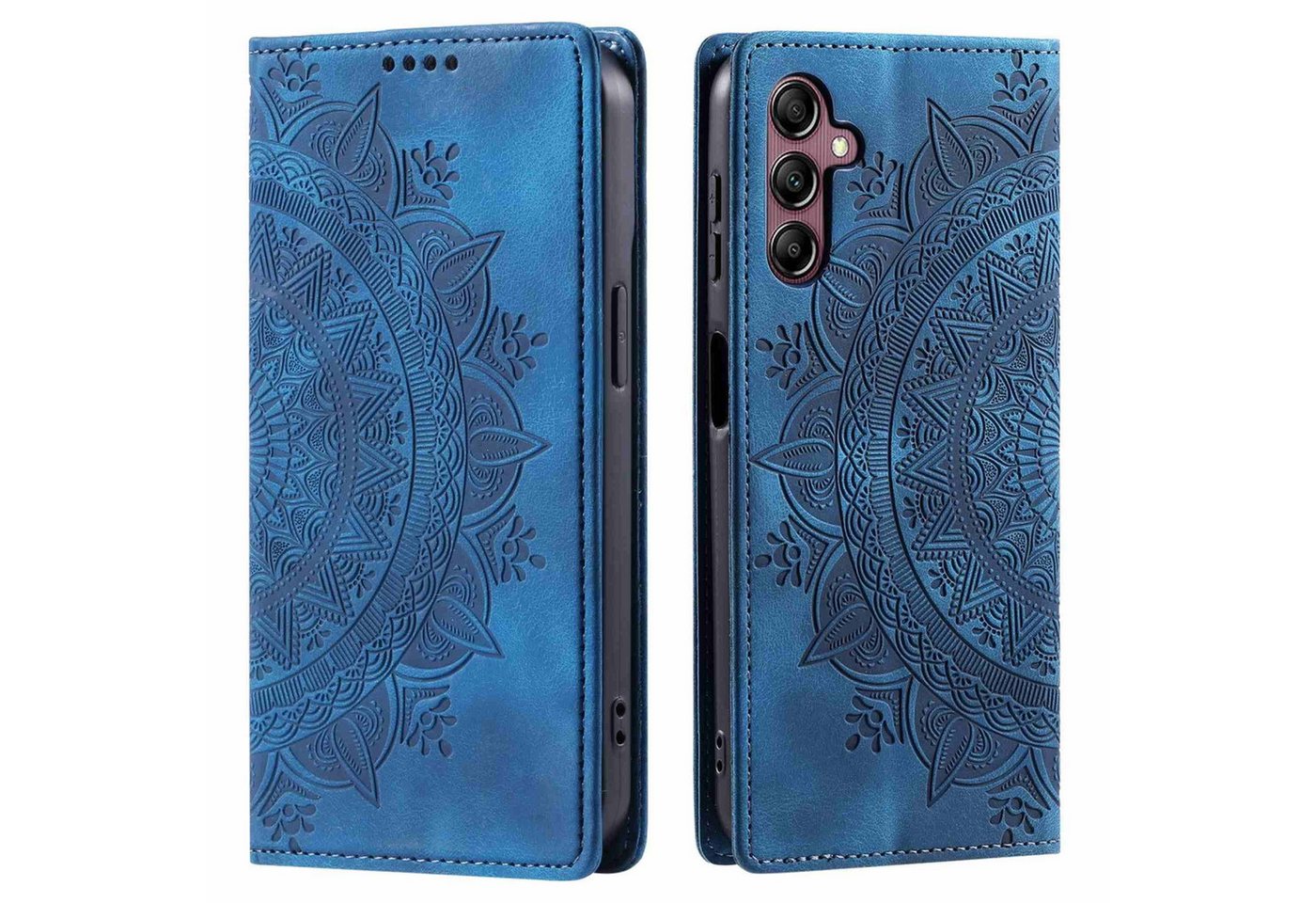 CoverKingz Handyhülle Hülle für Samsung Galaxy S25 Handyhülle Flip Case Cover Tasche Etui 15,75 cm (6,2 Zoll), Klapphülle Schutzhülle mit Kartenfach Schutztasche Motiv Mandala von CoverKingz