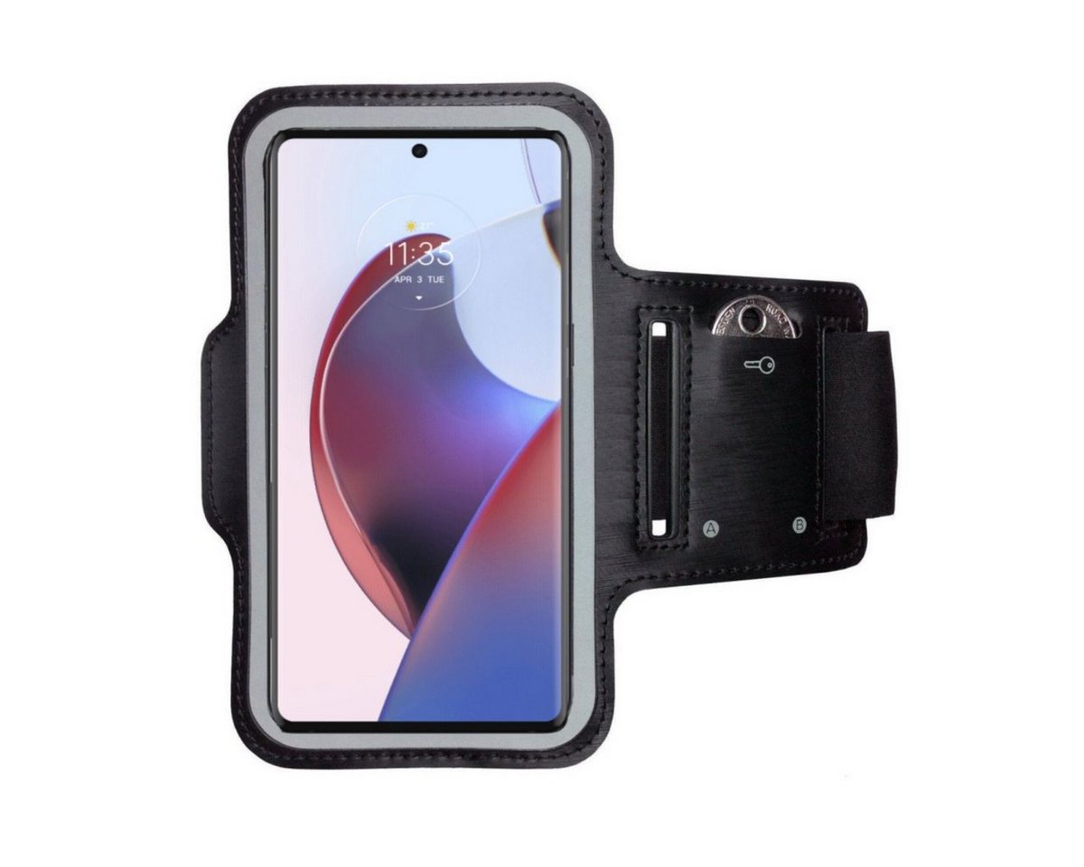 CoverKingz Handyhülle Sportarmband für Motorola Edge 30 Ultra Sport Fitness Armband Handy 17,0 cm (6,7 Zoll), Sport Schutzhülle Schlüsselfach Handyhülle Jogging Schutztasche Etui von CoverKingz