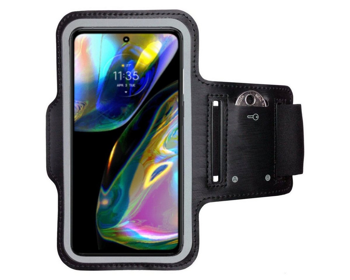 CoverKingz Handyhülle Sportarmband für Motorola Moto G82 Sport Fitness Armband Hülle, Sport Schutzhülle Schlüsselfach Handyhülle Jogging Schutztasche Etui von CoverKingz