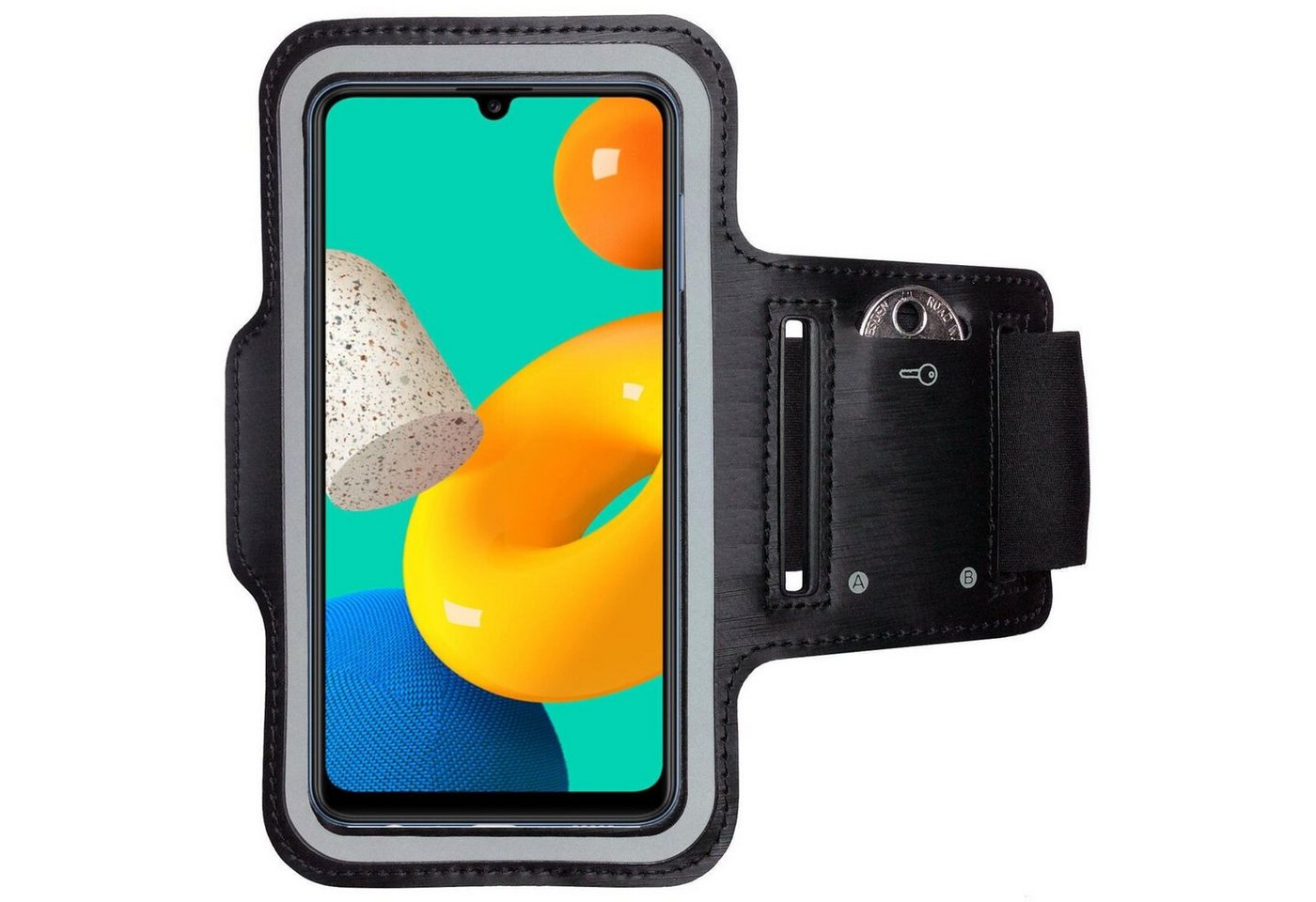 CoverKingz Handyhülle Sportarmband für Samsung Galaxy M32 Handy Fitness Hülle Armband, Sport Schutzhülle Schlüsselfach Handyhülle Jogging Schutztasche Etui von CoverKingz