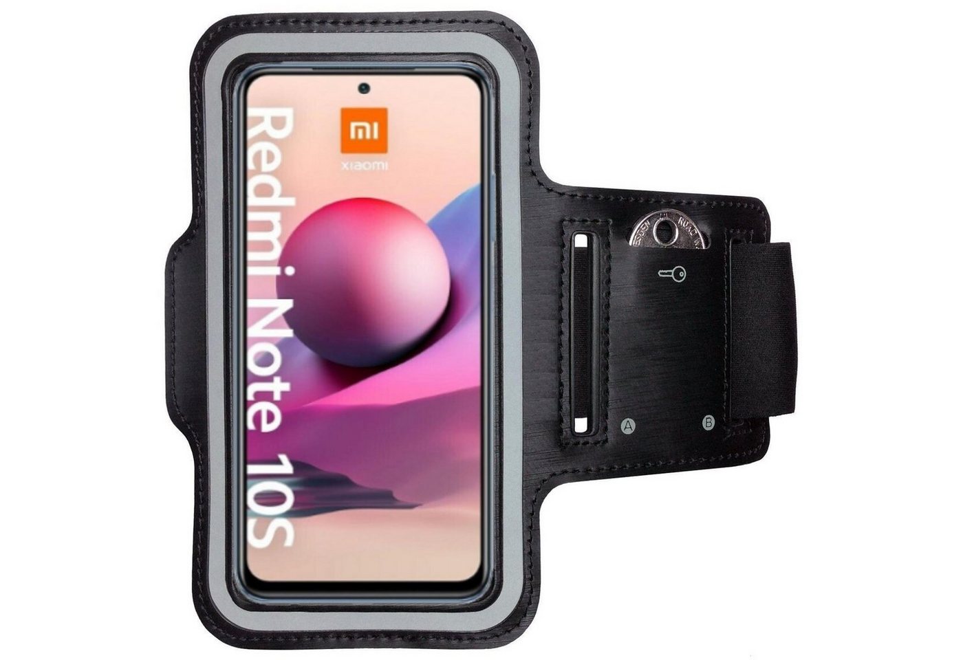 CoverKingz Handyhülle Sportarmband für Xiaomi Redmi Note 10/10s Sportarmband Fitness, Sport Schutzhülle Schlüsselfach Handyhülle Jogging Schutztasche Etui von CoverKingz