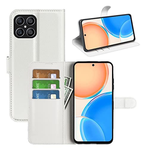 CoverKingz Handyhülle für Honor X8 - Handytasche mit Kartenfach Honor X8 Cover - Handy Hülle klappbar Weiß von CoverKingz