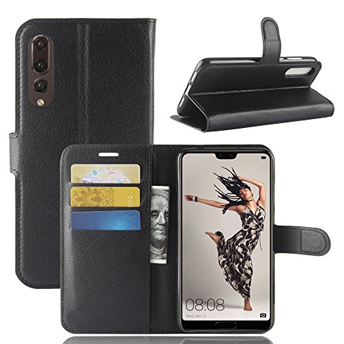 CoverKingz Handyhülle für Huawei P20 Pro - Handytasche mit Kartenfach P20 Pro Cover - Handy Hülle klappbar Schwarz von CoverKingz
