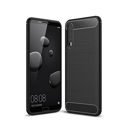 CoverKingz Handyhülle für Huawei P20 Pro - Silikon Handy Hülle im Carbon Design - Soft Case Phone Cover Schwarz von CoverKingz