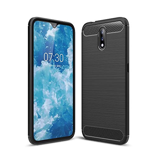 CoverKingz Handyhülle für Nokia 2.3 - Silikon Handy Hülle im Carbon Design - Soft Case Phone Cover Schwarz von CoverKingz