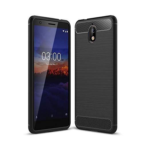 CoverKingz Handyhülle für Nokia 3.1 - Silikon Handy Hülle im Carbon Design - Soft Case Phone Cover Schwarz von CoverKingz