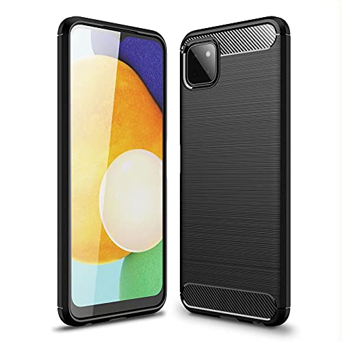 CoverKingz Handyhülle für Samsung Galaxy A22 5G - Silikon Handy Hülle im Carbon Design - Soft Case Phone Cover Schwarz von CoverKingz