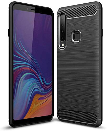 CoverKingz Handyhülle für Samsung Galaxy A9 2018 - Silikon Handy Hülle im Carbon Design - Soft Case Phone Cover Schwarz von CoverKingz