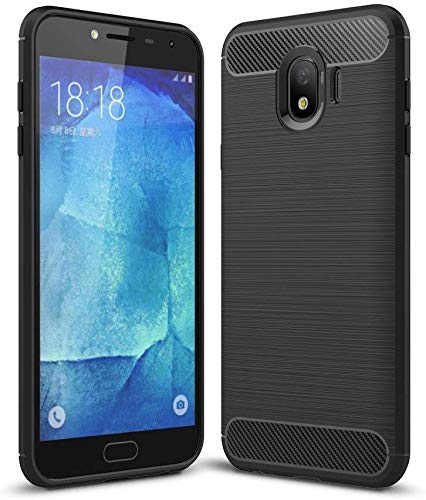 CoverKingz Handyhülle für Samsung Galaxy J4 2018 - Silikon Handy Hülle im Carbon Design - Soft Case Phone Cover Schwarz von CoverKingz