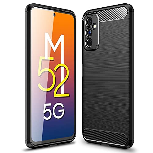 CoverKingz Handyhülle für Samsung Galaxy M52 5G - Silikon Handy Hülle im Carbon Design - Soft Case Phone Cover Schwarz von CoverKingz
