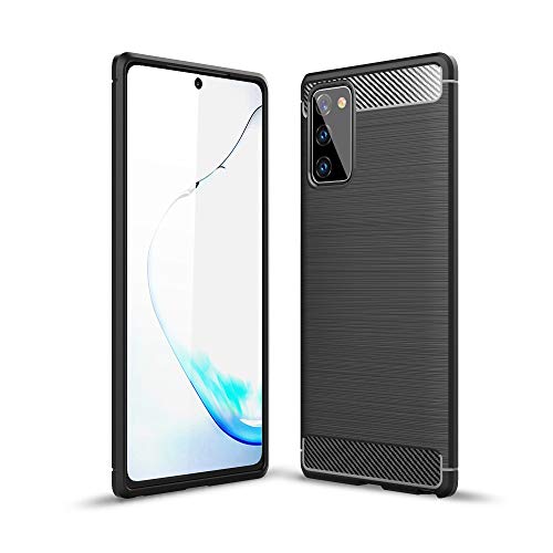 CoverKingz Handyhülle für Samsung Galaxy Note20 - Silikon Handy Hülle im Carbon Design - Soft Case Phone Cover Schwarz von CoverKingz