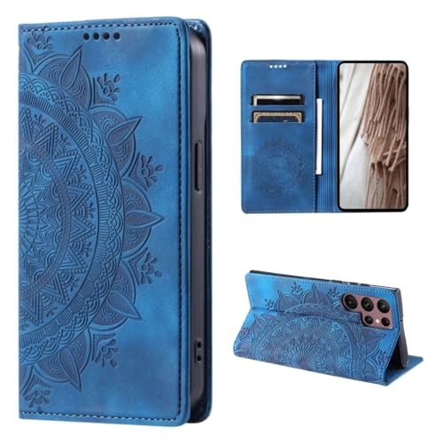 CoverKingz Handyhülle für Samsung Galaxy S24 Ultra - Handytasche mit Kartenfach Klapphülle Cover - Handy Hülle klappbar Motiv Mandala Blau CoverKingz Handyhülle für Samsung Galaxy S24 Ultra - Handytasche mit Kartenfach Klapphülle Cover - Handy Hülle klappbar Motiv Mandala Blau von CoverKingz