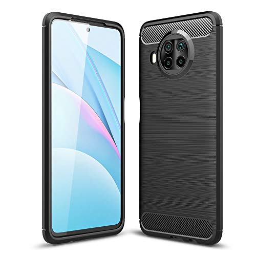 CoverKingz Handyhülle für Xiaomi Mi 10T Lite - Silikon Handy Hülle im Carbon Design - Soft Case Phone Cover Schwarz von CoverKingz