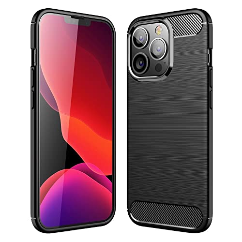 CoverKingz Handyhülle kompatibel mit iPhone 13 Pro [6,1 Zoll] - Carbon-Muster Cover - Silikon Handy Hülle im Carbon-Look - Soft Case Carbon Farben - Schwarz von CoverKingz