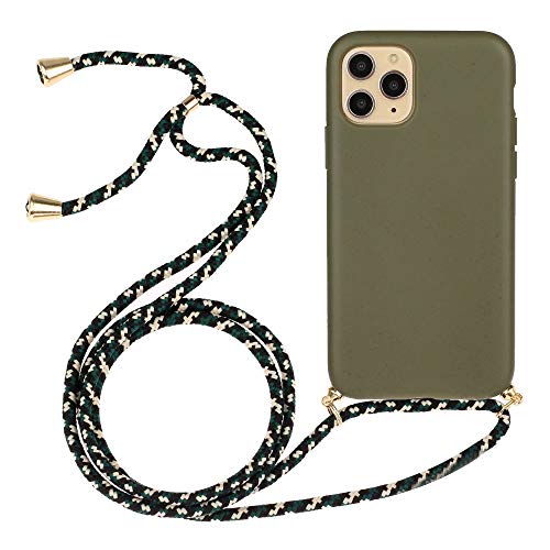 CoverKingz Handykette kompatibel mit iPhone 11 Pro - Handyhülle Case Band Kordel Silikonhülle Cover - Handy Hülle zum Umhängen Oliv Grün CoverKingz Handykette kompatibel mit iPhone 11 Pro - Handyhülle Case Band Kordel Silikonhülle Cover - Handy Hülle zum Umhängen Oliv Grün von CoverKingz