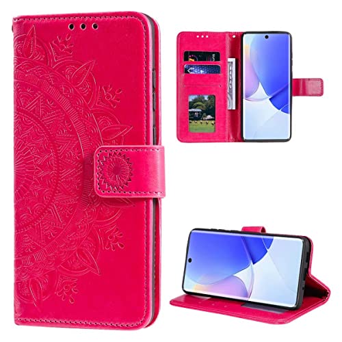 CoverKingz Klapphülle kompatibel mit Huawei Nova 9 / Honor 50 - Schutzhülle mit Kartenfach zum aufklappen - Klapphandyhülle Case klappbar Motiv Mandala Pink von CoverKingz