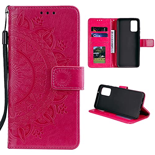 CoverKingz Klapphülle kompatibel mit Samsung Galaxy A03s - Schutzhülle mit Kartenfach zum aufklappen - Klapphandyhülle Case klappbar Motiv Mandala Pink von CoverKingz