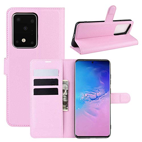 CoverKingz Klapphülle kompatibel mit Samsung Galaxy S20 Ultra [6,9 Zoll] - Schutzhülle mit Kartenfach zum aufklappen - Klapphandyhülle Case klappbar Rosa von CoverKingz