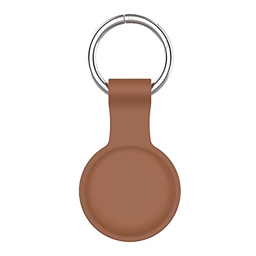 CoverKingz Schlüsselanhänger kompatibel mit AirTags 2021 - Spritzwassergeschützes Air Tag Cover - Kratzfeste Airtag Hülle - Soft Silicone Protective Case - Silikon Schutzhülle Holder Etui Braun von CoverKingz