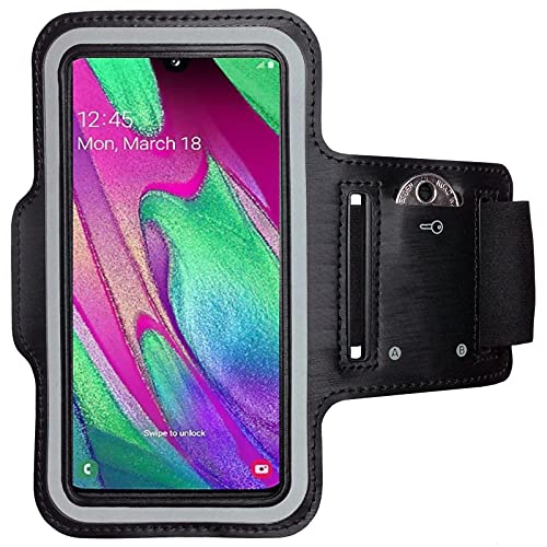 CoverKingz Sportarmband für Samsung Galaxy A40 - Armtasche mit Schlüsselfach Oberarm Halterung - Sport Laufarmband Handy Armband Schwarz von CoverKingz