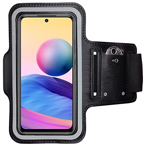 CoverKingz Sportarmband für Xiaomi Redmi Note 10 5G / Poco M3 Pro - Armtasche mit Schlüsselfach Oberarm Halterung - Sport Laufarmband Handy Armband Schwarz von CoverKingz