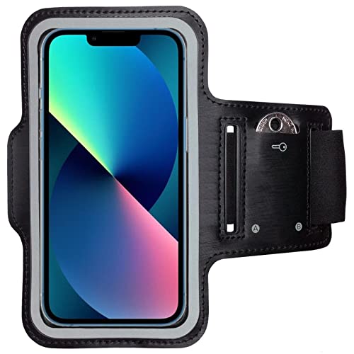 CoverKingz Sportarmband für iPhone 15/14 / 13 - Armtasche mit Schlüsselfach Oberarm Halterung - Sport Laufarmband Handy Armband Schwarz von CoverKingz