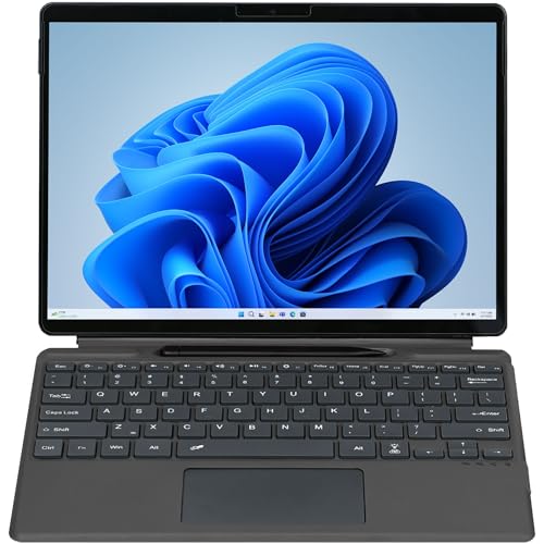 CoverKingz Tastatur kompatibel mit Microsoft Surface Pro 9/Pro 8/Pro X - magnetisches Type Cover mit Touchpad und Stift Halterung - LED Tastenbeleuchtung 450mAh Akku Bluetooth Schwarz von CoverKingz