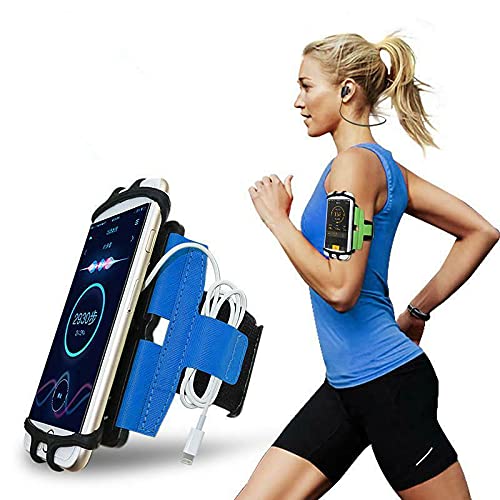 CoverKingz Universal Sport Halterung für Smartphones von 4,0 – 7,0 Zoll - Sportarmband Armtasche mit Schlüsselfach - Handy Tasche zum Laufen Blau von CoverKingz