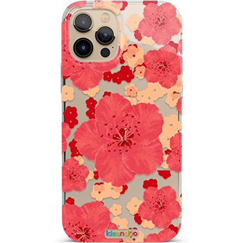 Coverpersonalizzate.it Handyhülle Apple iPhone SE 2020 Blumen Ideandoo Kollektion Pfirsichblumen, transparente, dünne, hochwertig Bedruckte Hülle von Coverpersonalizzate.it