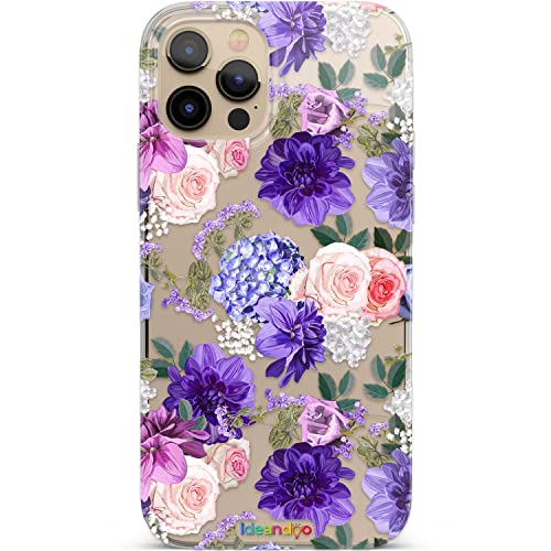 Coverpersonalizzate.it Handyhülle Huawei Y5P Blumen Ideandoo Kollektion Romantisches lila, transparente, dünne, hochwertig Bedruckte Hülle von Coverpersonalizzate.it