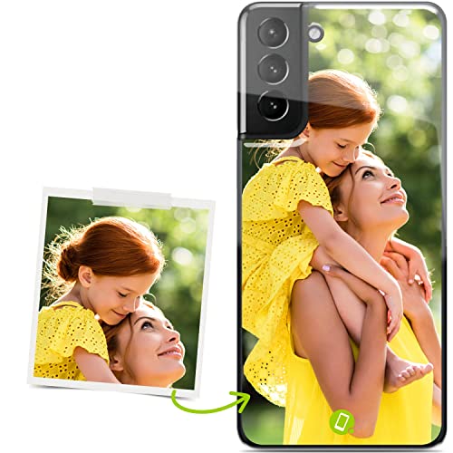 Coverpersonalizzate.it Handyhülle mit glänzendem Finish für Samsung Galaxy S21 Plus 5G mit Foto-, Bildern- oder Text selbst von Coverpersonalizzate.it