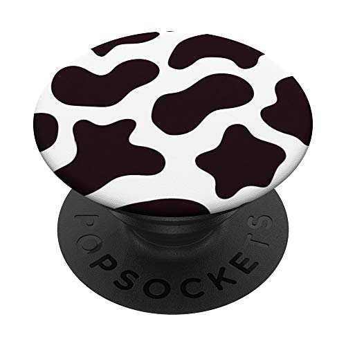 Braun Kuh Druck gepunktet niedliche Tiermuster PopSockets PopGrip: Ausziehbarer Sockel und Griff für Handys/Tablets mit Tauschbarem Top von Cow Print