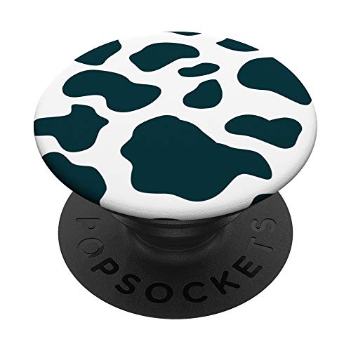 Teal Kuh drucken gepunktete niedliche Tiermuster PopSockets PopGrip: Ausziehbarer Sockel und Griff für Handys/Tablets mit Tauschbarem Top von Cow Print