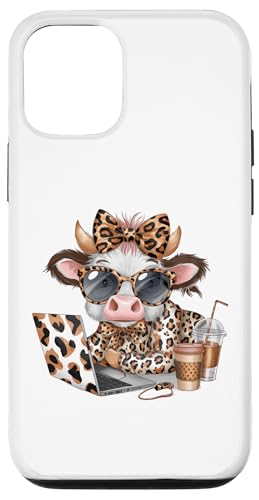 Work from Home Kuh Kaffee Tier Druck Leopard Laptop Damen Hülle für iPhone 12/12 Pro Work from Home Kuh Kaffee Tier Druck Leopard Laptop Damen Hülle für iPhone 12/12 Pro von Cow Tees NYC