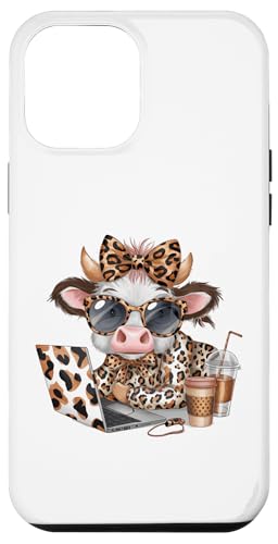Work from Home Kuh Kaffee Tier Druck Leopard Laptop Damen Hülle für iPhone 12 Pro Max Work from Home Kuh Kaffee Tier Druck Leopard Laptop Damen Hülle für iPhone 12 Pro Max von Cow Tees NYC
